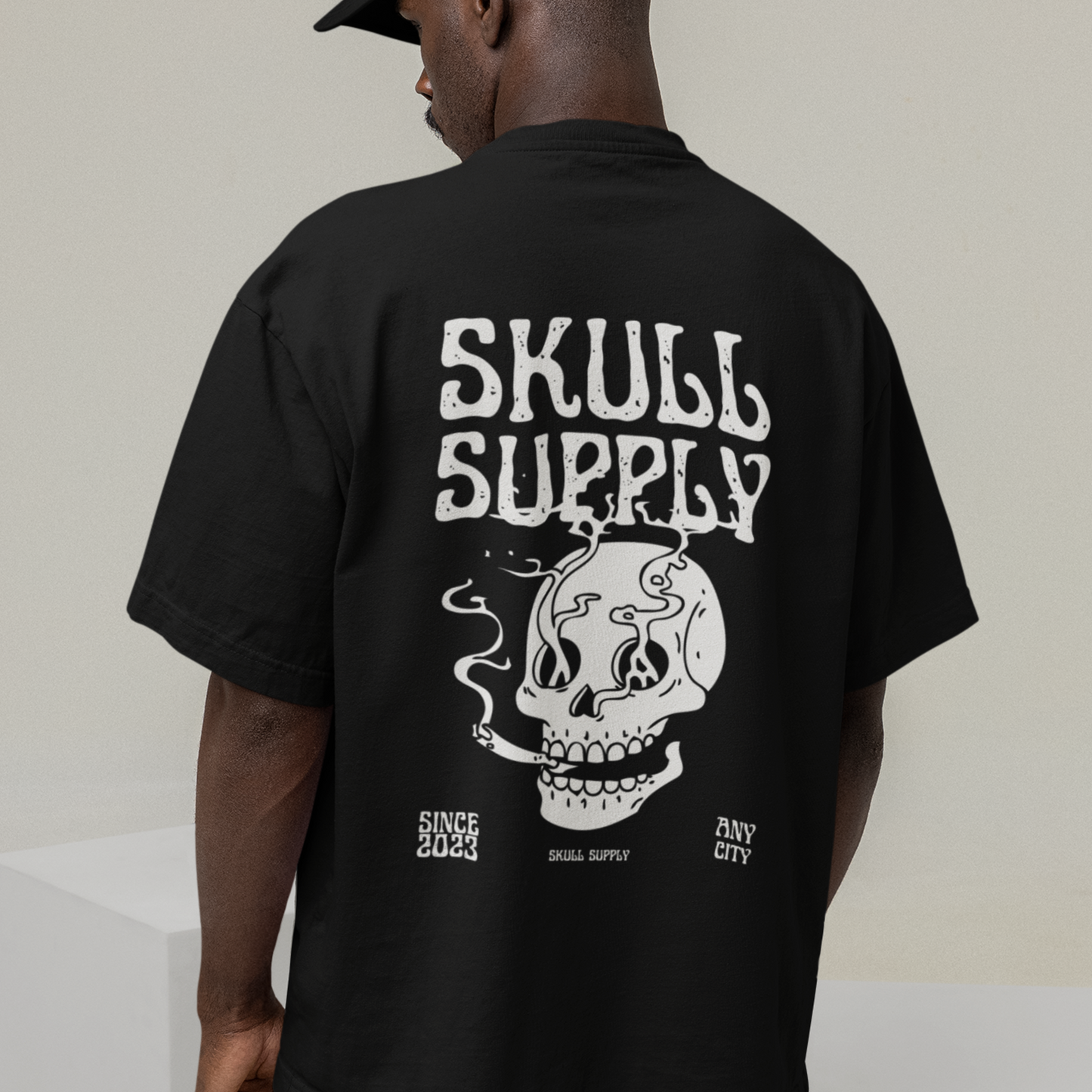 Skull Supply Black Unisex Regular Oversized T-Shirt